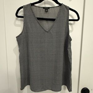 Halogen Black and White Checkered Tank Top